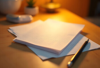 Cozy desk writing paper background