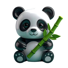 Cute panda with bamboo