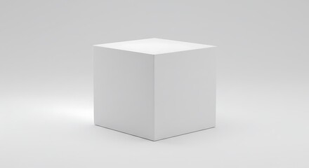 Naklejka premium White Rectangular Prism on White Background for Mockups and Product Display