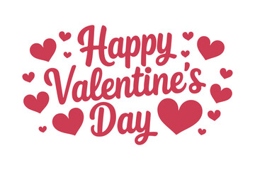 Happy valentine s day text with heart decorations