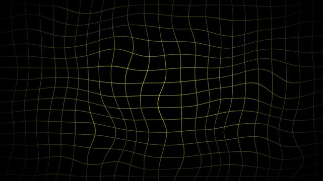 grid on a black background. Warp animation 4k video grid animation . Wiggling Lines grid loop animation .