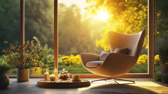 Cozy scene with blanket and candle, concept of warmth and quiet appreciation