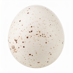 Guinea Fowl Eggs on Isolated White Background – Speckled Creamy Shells with Textured Surface and Macro Studio Lighting
