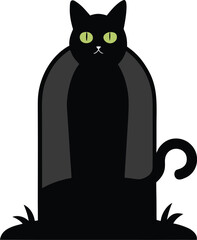black cat on a white background