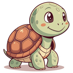 Turtle Cartoon Vector Art | Cute Tiger Illustration | PNG SVG Clipart | Jungle Animal Cartoon | Digital Download for Cricut, Sublimation & Kids Design