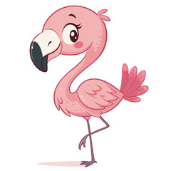 Flamingo Cartoon Vector Art | Cute Tiger Illustration | PNG SVG Clipart | Jungle Animal Cartoon | Digital Download for Cricut, Sublimation & Kids Design