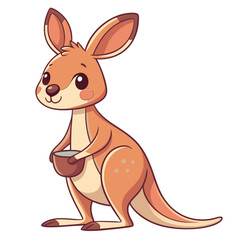 Kangaroo Cartoon Vector Art | Cute Tiger Illustration | PNG SVG Clipart | Jungle Animal Cartoon | Digital Download for Cricut, Sublimation & Kids Design