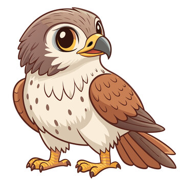 Hawk Cartoon Vector Art | Cute Tiger Illustration | PNG SVG Clipart | Jungle Animal Cartoon | Digital Download for Cricut, Sublimation & Kids Design