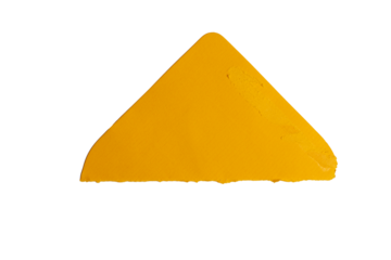 Yellow torn paper triangle on transparent background
