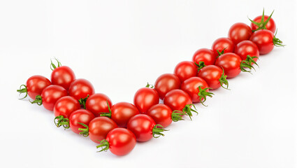 Vibrant cherry tomatoes arranged artistically on a clean surface