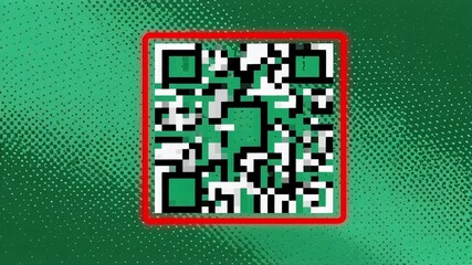 Modern digital QR code for quick scanning and information access on a vibrant green background. - Powered by Adobe