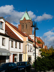 Obraz premium 2024-10-13; historical streets of the old town, Byczyna, Poland