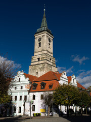 Naklejka premium 2024-10-13; historical streets of the old town, Byczyna, Poland
