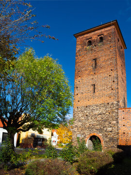 2024-10-13; historical streets of the old town, Byczyna, Poland