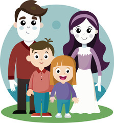 happy family vector illustration