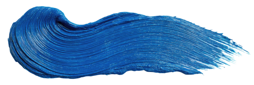 Cobalt blue paint stroke, textured and flowing