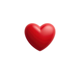 3D rendered, vibrant red heart graphic against a black background.  Heart shape is glossy,  full, and smooth,  with visible depth