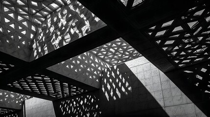 Geometric patterns of light and shadow create an abstract architectural design