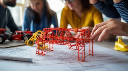 Team designing a model