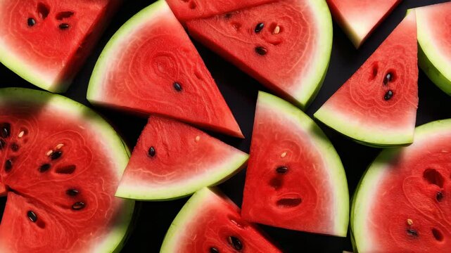 Enjoying fresh watermelon slices on a sunny day at a summer picnic in the park with friends