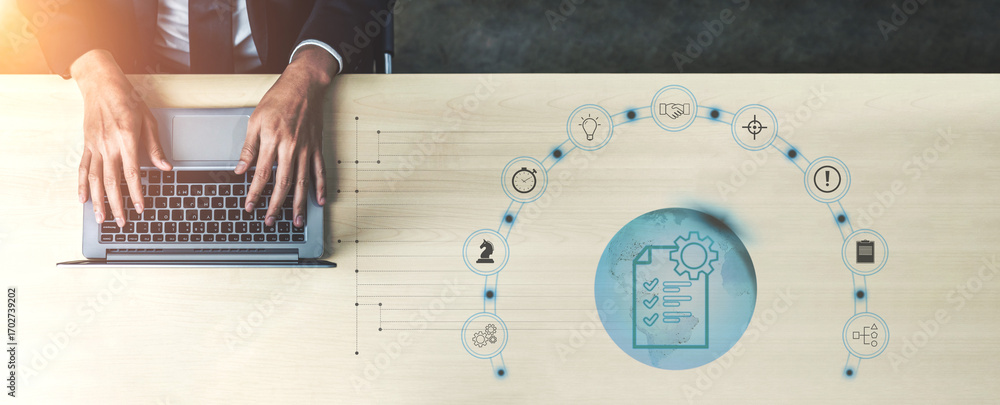 Poster global project management solutions and services. a strategy for business planning and execution to 
