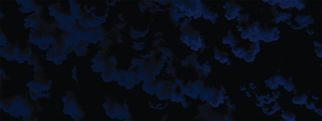 Dark moody artistic sky with layered blue clouds over black environment