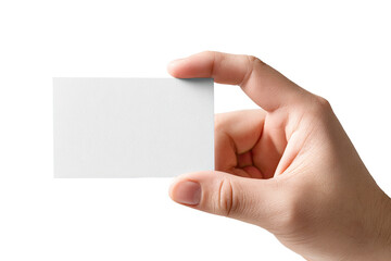 Obraz premium A hand holds a blank business card