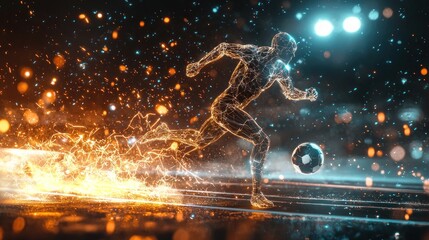 Abstract running player