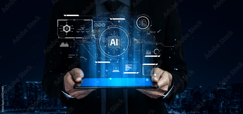 Aufkleber ai interface showing how artificial intelligence powers systems. ai artificial intelligence transfor