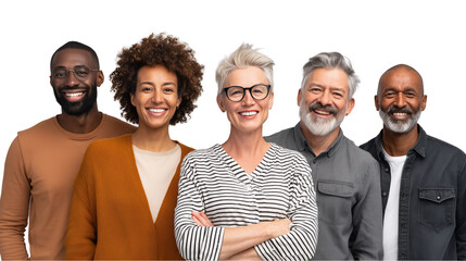 A diverse group of corporate employees engaged in a meeting, working on innovative teamwork strategies for modern business success, Transparent Background