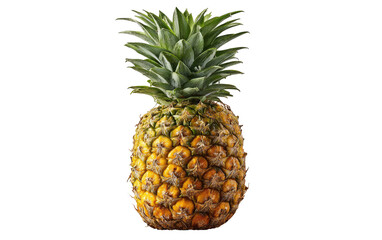 Fresh pineapple, bright yellow, and green leaves