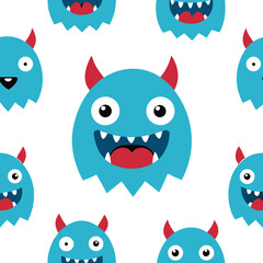 set of funny monsters