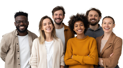 A diverse group of corporate employees engaged in a meeting, collaborating on office projects and teamwork development for success, Transparent Background