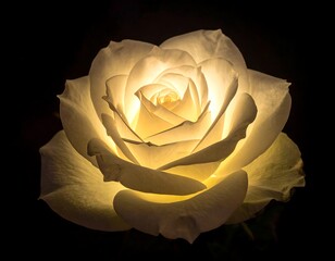 Illuminated white rose