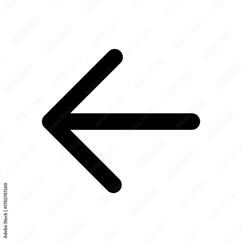 Poster arrow backward icon for ux/ui interfaces left-pointing symbol for return, previous, and reverse navi