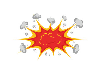 Red Cartoon Explosion Graphic Design.