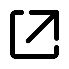 Open in New Window Icon for UX/UI Interfaces  External Link Symbol for Web, Mobile, and App Navigation  Scalable Vector for Launch and Redirection
