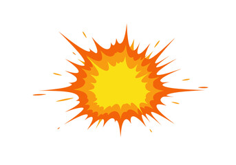 Bright Yellow Orange Comic Book Explosion.