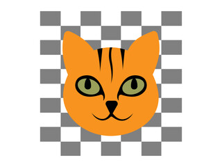 vector image of cat on green pet care logo design vector template and icon set.