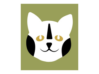 vector image of cat on green pet care logo design vector template and icon set.