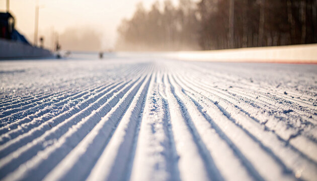Bobsleigh Track Ice Surface Texture Macro. Winter concept. Generated Image.