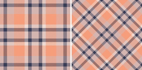 Seamless texture pattern of tartan textile check with a vector plaid fabric background. Set in skin colors for latest fashion trends.