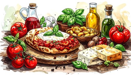 Colorful food illustration
