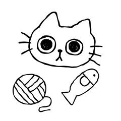 Cat doodle art vector