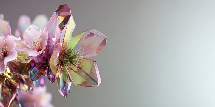 Colorful crystal flower arrangement with delicate petals