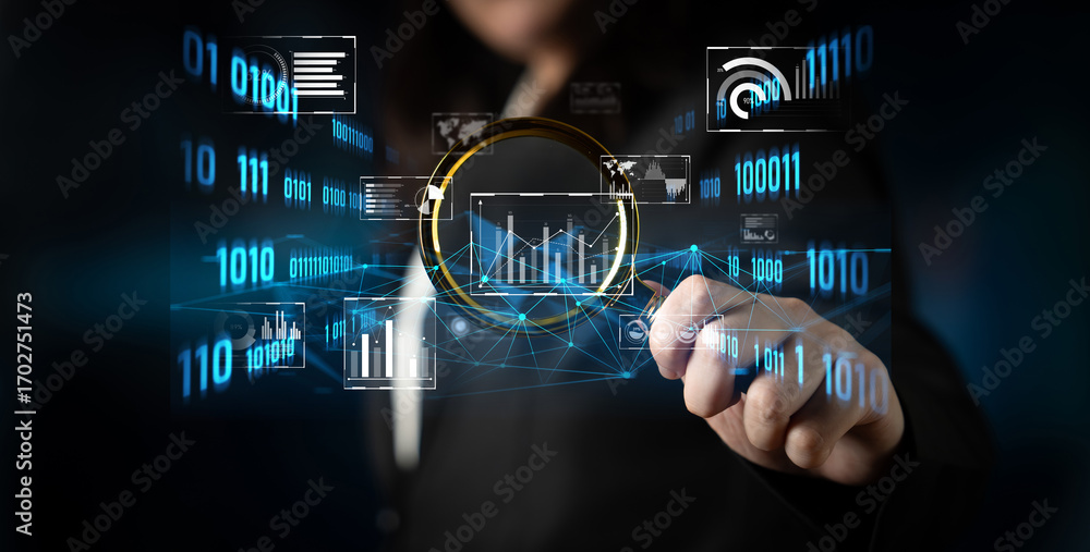 Leinwandbilder big data and analytics support real-time insights, predictive modeling, and data-driven decisions fo