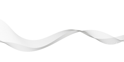 gray and white wavy curve line with digital future technology concept background. Line art striped graphic template, banner background. Vector illustration.	
