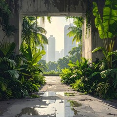 Urban jungle doorway
