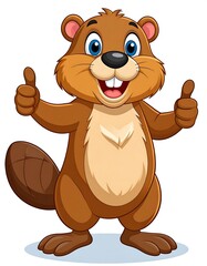 Cartoon beaver giving thumbs up (1)