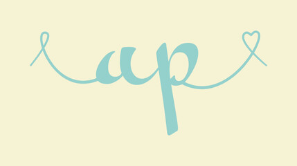 AP initial wedding monogram calligraphy vector illustration. Hand drawn lettering a and p love logo design for valentines day poster, greeting card